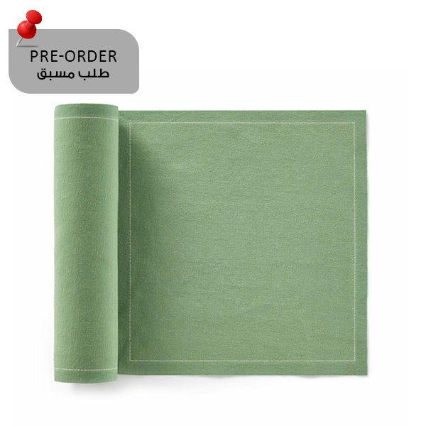 Green Eucalyptus Napkin 20x20,4 100% Cotton, Rolls 25- مناديل سفرة قطنية 20×20.4 أخضر– 25 قطعة