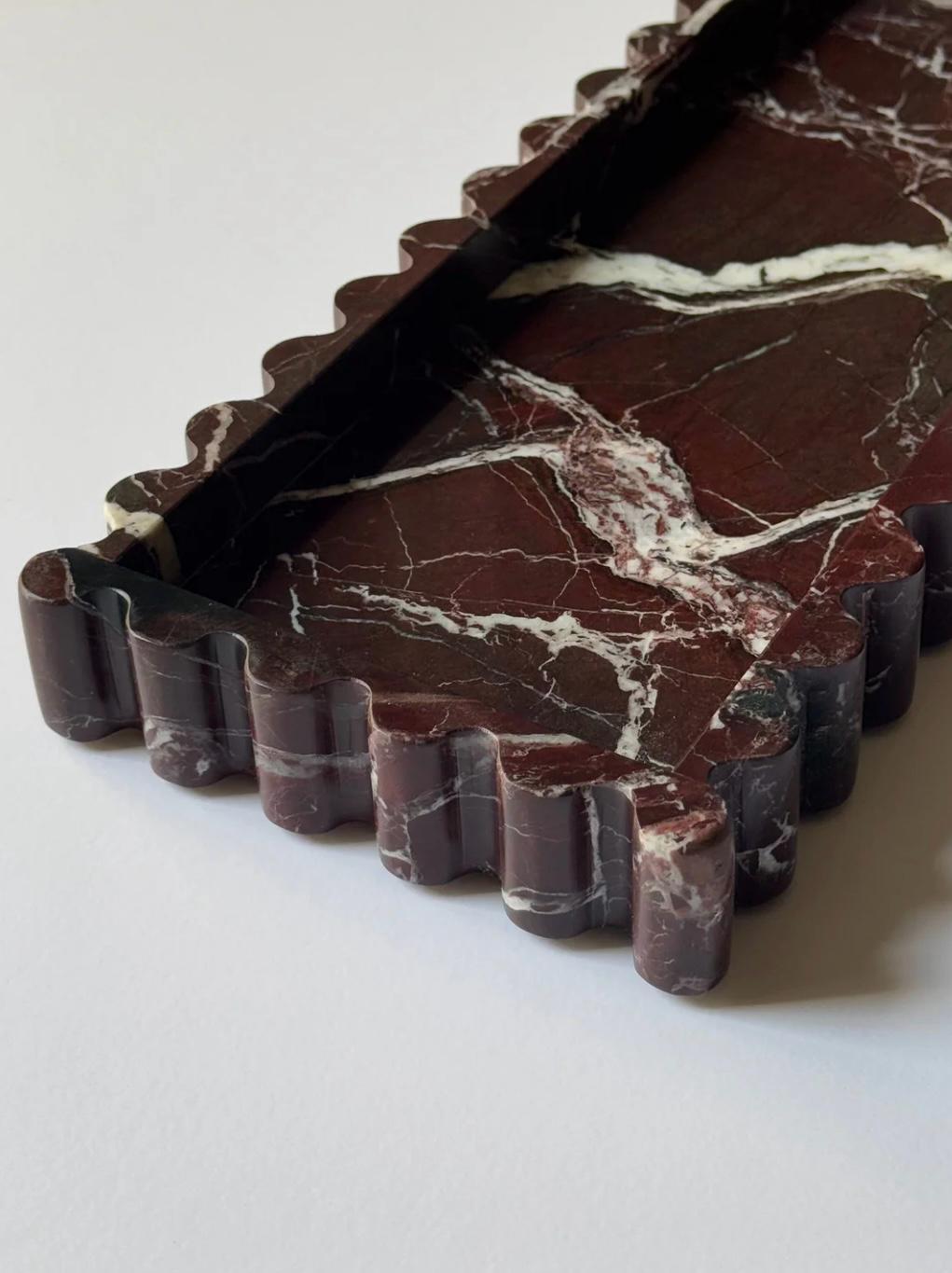 WAVES - MAROON MARBLE - 16CM X 40CM - ويفز - رخام كستنائي - 16 سم × 40 سم