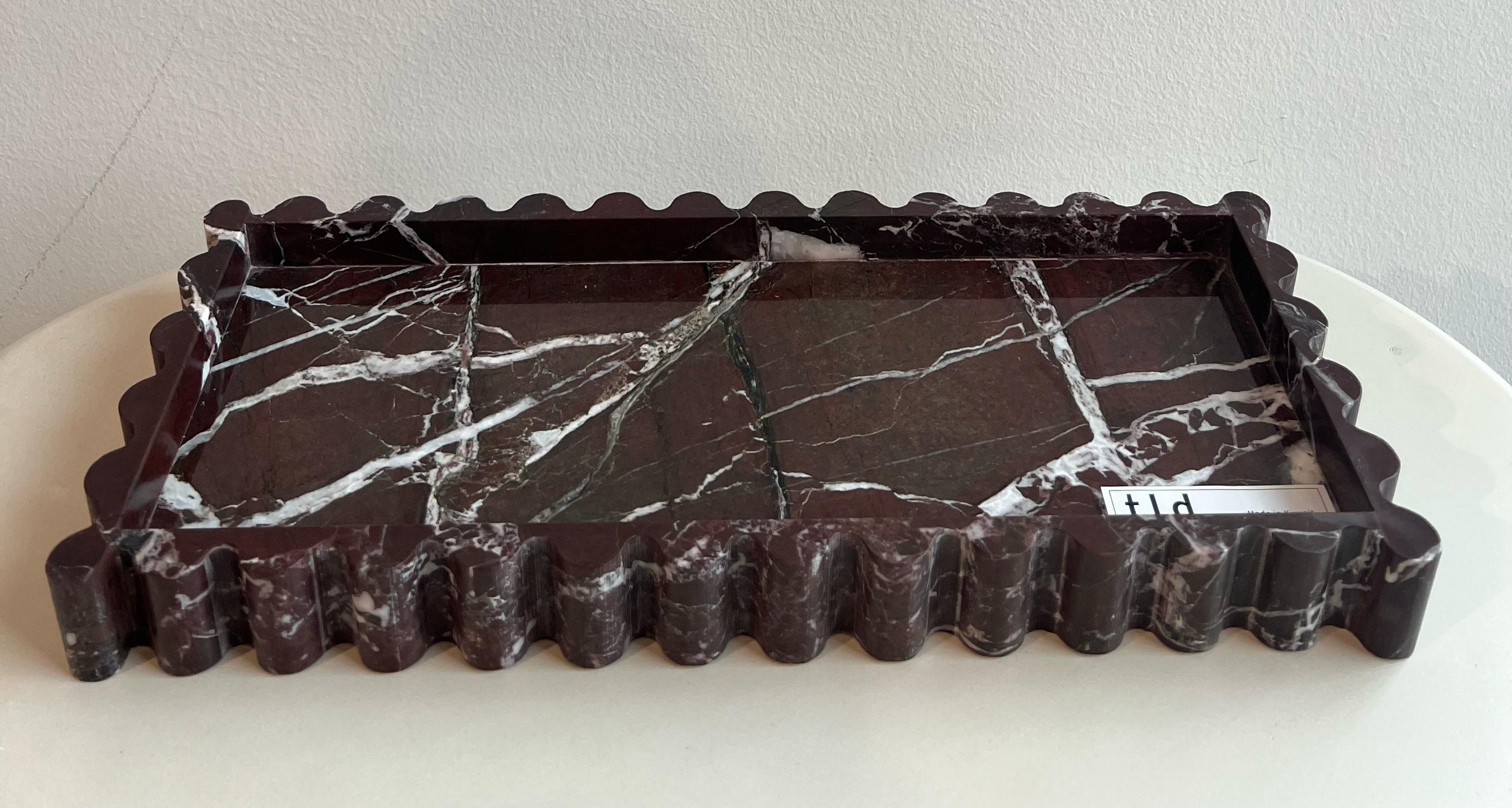 WAVES - MAROON MARBLE - 16CM X 40CM - ويفز - رخام كستنائي - 16 سم × 40 سم