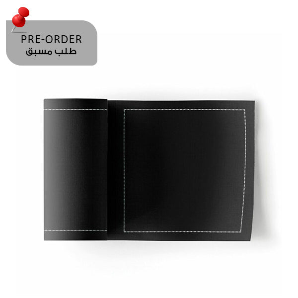 Black Napkin 11x11 Cotton 100%,Rolls 50 - مناديل سفرة قطنية 11×11 أسود – 50 قطعة