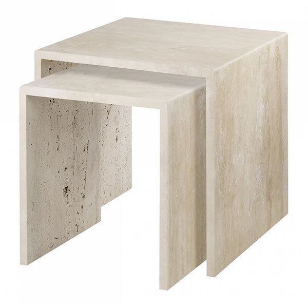VARU Set of side tables, Beige Color VARU طقم طاولات جانبية، لون بيج