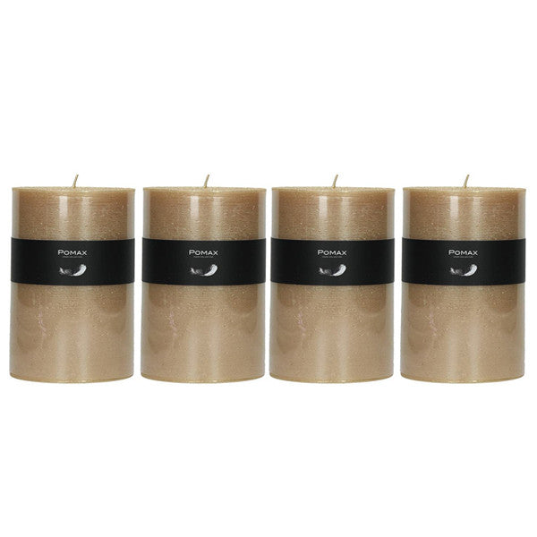 Set of 4 Gold Candles 15cm - عدد 4 شمعة ذهبية 15سم
