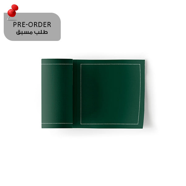 English green Napkin 11,7x11,7 100% Cotton, Rolls 50 - مناديل سفرة قطنية 11,7×11,7 اخضر– 50 قطعة