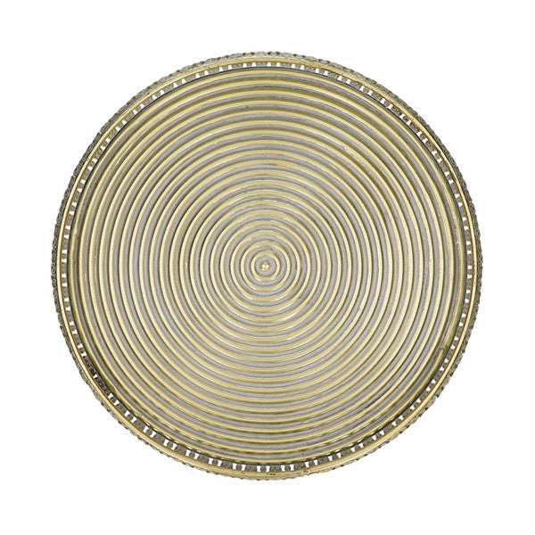 ISABELLA Metal Tray 55x6.5cm, Gold Color - صينية معدنية مستديرة 6.5x55سم, لون ذهبي