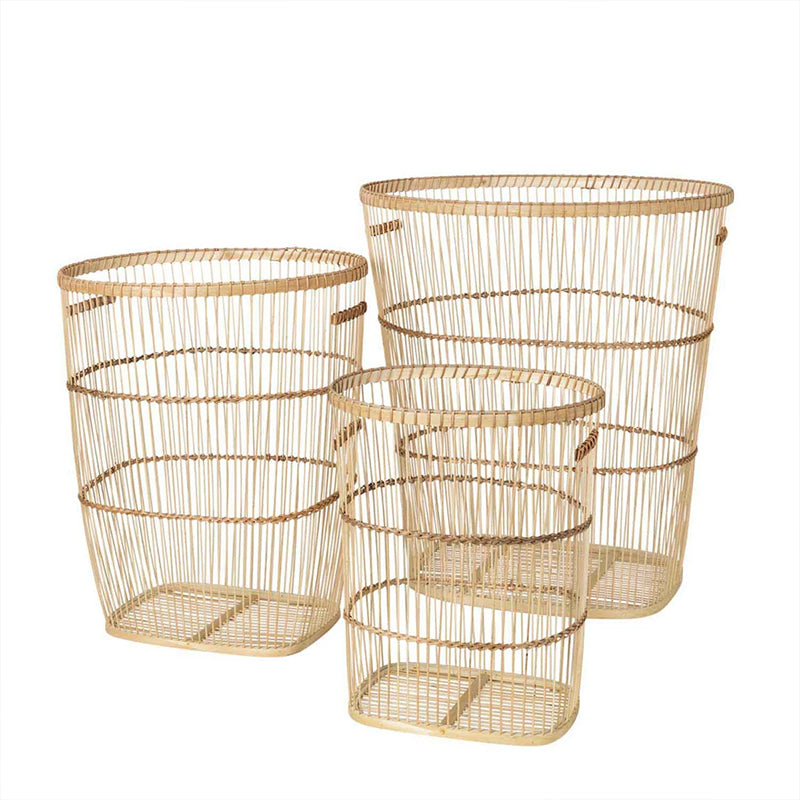 Rattan "SABBIE" Basket Set, 3pcs - مجموعة سلال متعددة الاستخدام, 3 قطع