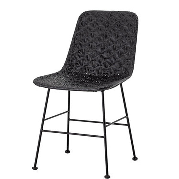 Kitty Dining Chair 44x80x55cm, Black Rattan - كرسي 44x80x55سم, لون أسود