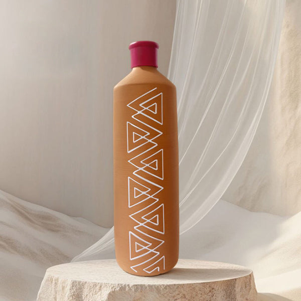 ALKA Bottle 850 ML - White design -  فخاره ألكا 850 مل - تصميم أبيض