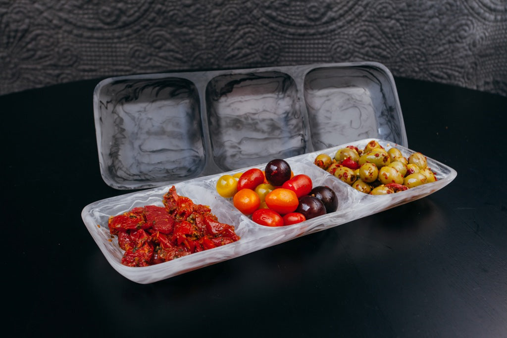 COMPARTMENT TRAY LARGE OFF WHITE - صينية كبيرة مقسمة 3 أقسام 43x16x4سم , لون أوف وايت