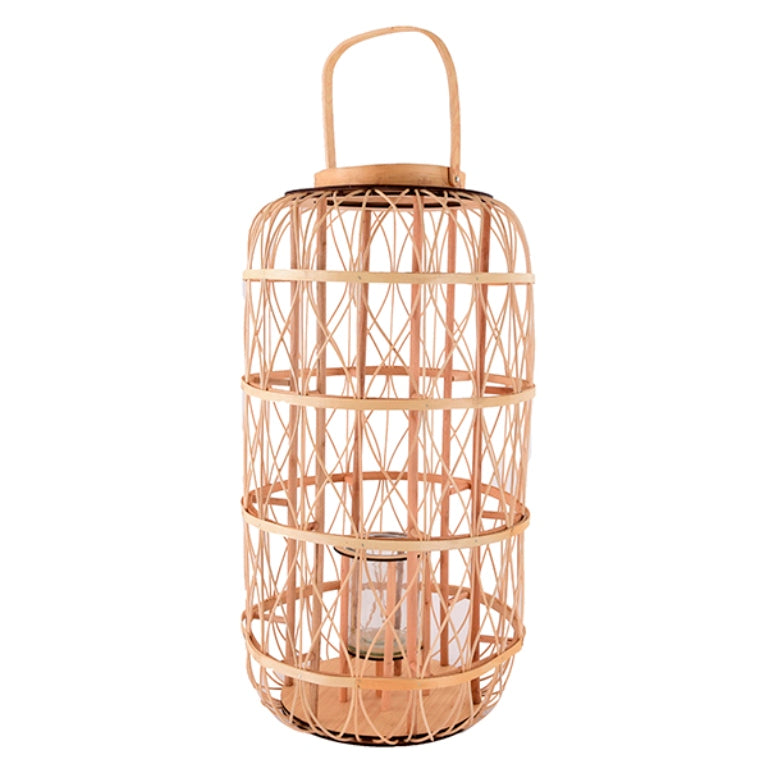 MEKONG LANTERN W/GLASS CANDLE HOLDER