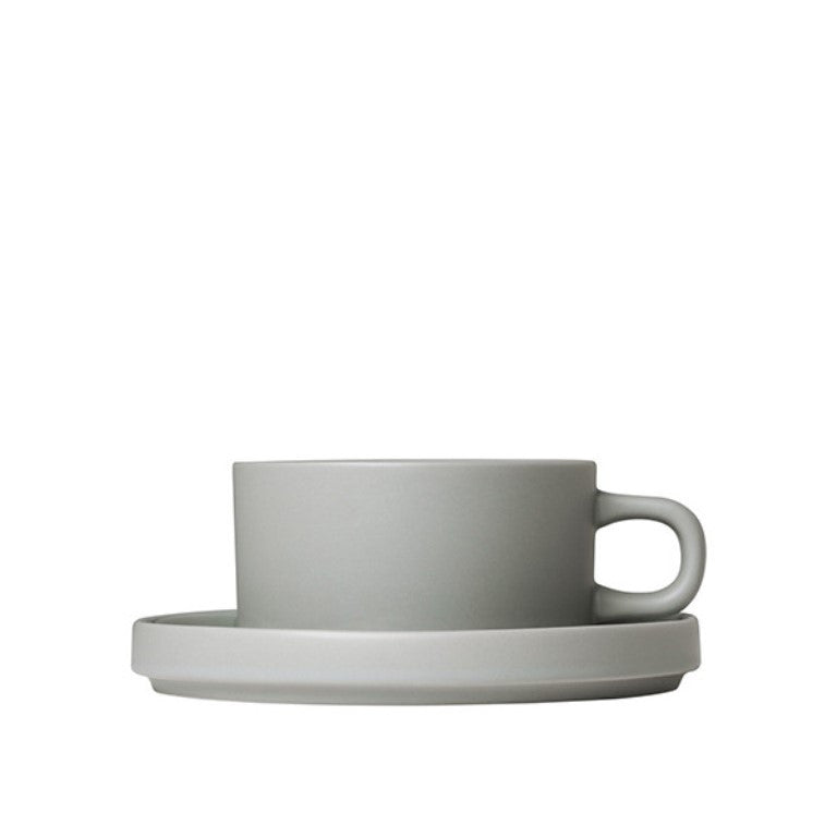 MIO Set of 2 Tea cups 170ml, Grey Color - MIO طقم أكواب شاي 170مل , لون رمادي