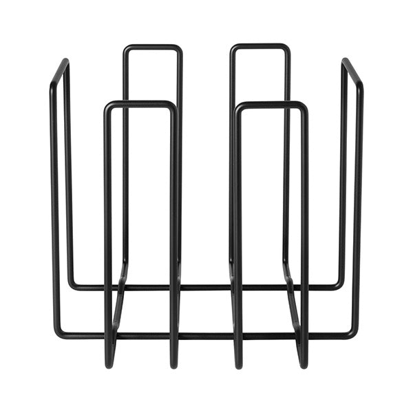 MAGAZINE HOLDER BLACK -WIRES -  حامل معدني متعدد الاستخدام 30x33.5x28سم, لون أسود