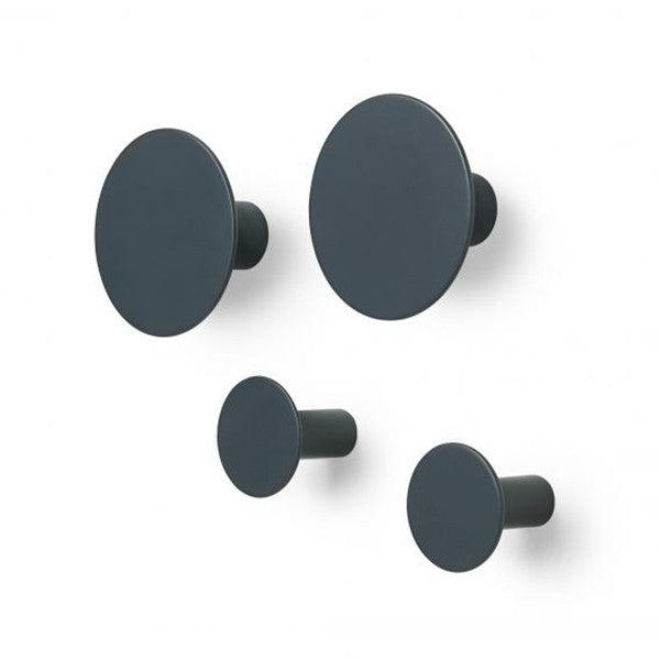 PONTO Set of 4 Wall Hooks , Gunmetal Charcoal Color - PONTO مجموعة خطافات حائط عدد 4 , لون أسود