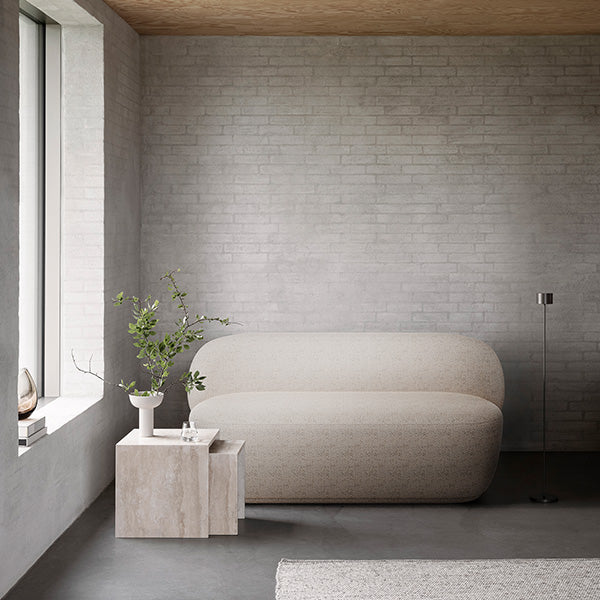 KUON Upholstered Two-Seater Sofa, Desert Sand Color - أريكة بمقعدين من KUON، كريمي فاتح