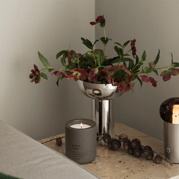 MIYABI Metallic Vase, Stainless Steel Color - مزهرية ميتاليك MIYABI، لون الستانلس ستيل