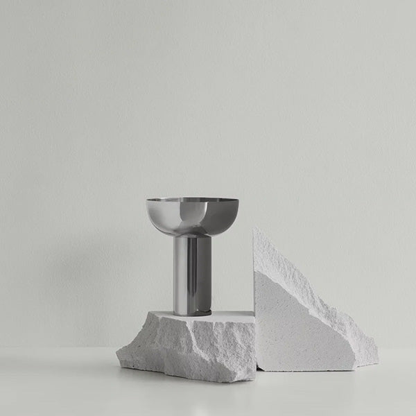MIYABI Metallic Vase, Stainless Steel Color - مزهرية ميتاليك MIYABI، لون الستانلس ستيل