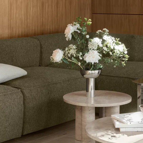 MIYABI Metallic Vase, Stainless Steel Color - مزهرية ميتاليك MIYABI، لون الستانلس ستيل