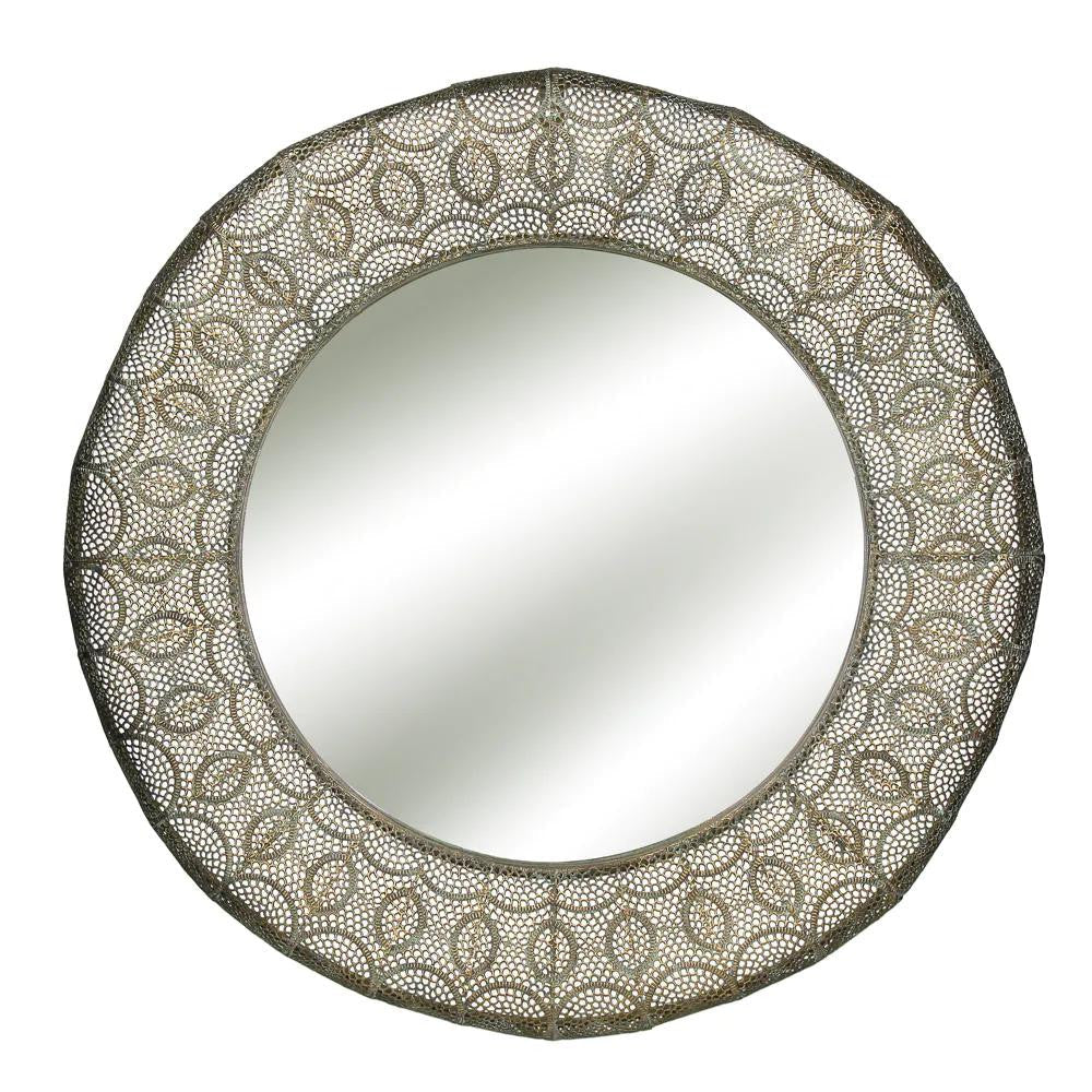 CORONNE Metal Mirror 71cm, Gold Color - مرآة CORONNE بإطار معدني 71سم, لون ذهبي