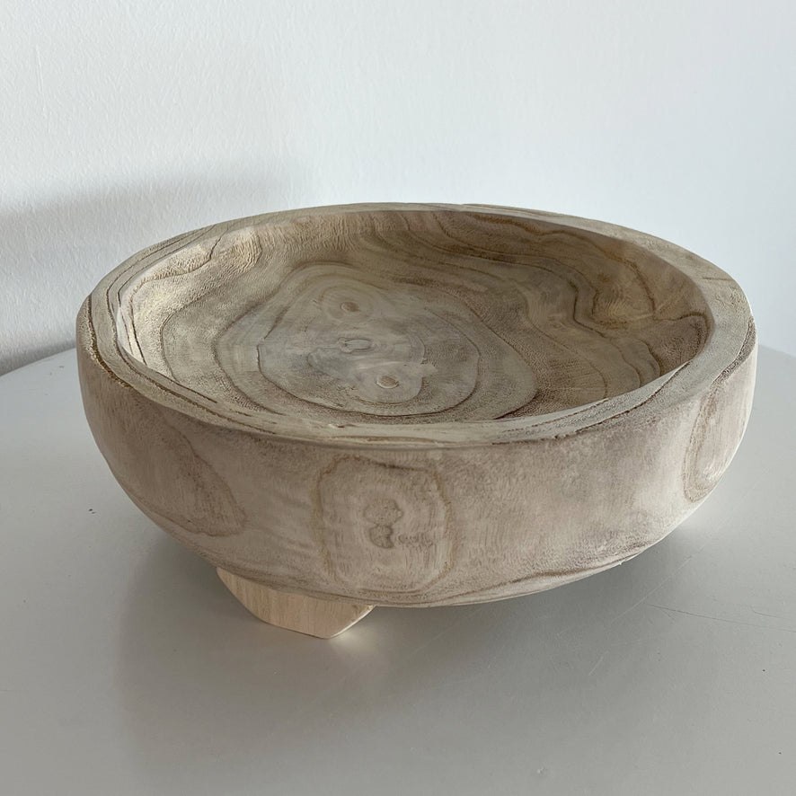 Paulownia Wood Platter 27x10cm , Beige Color -طبق تقديم 10x27 سم , لون بيج