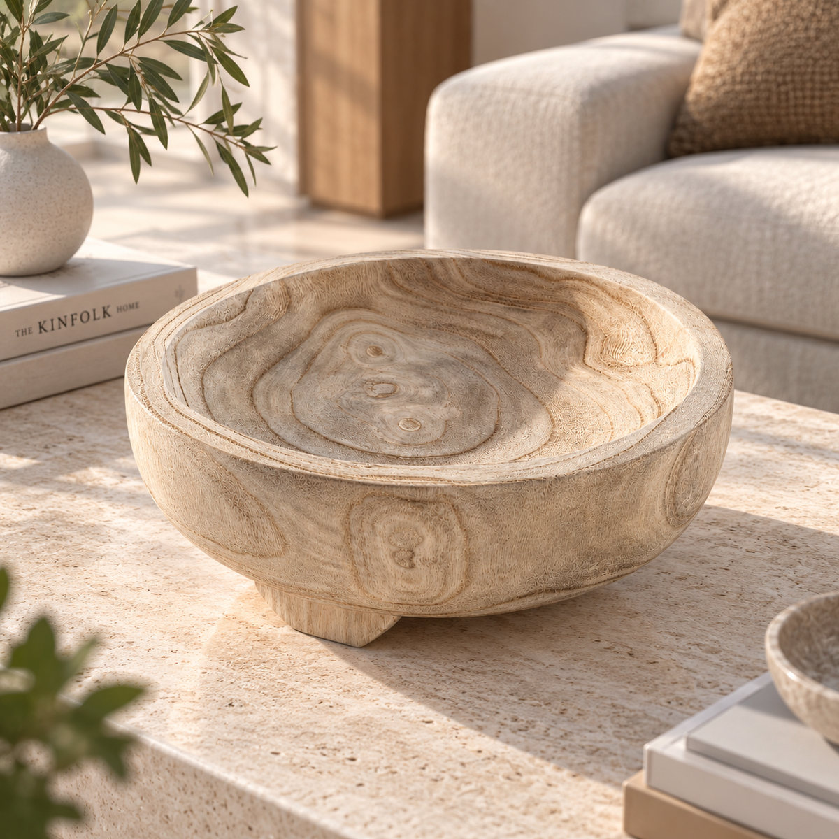 Paulownia Wood Platter 27x10cm , Beige Color -طبق تقديم 10x27 سم , لون بيج
