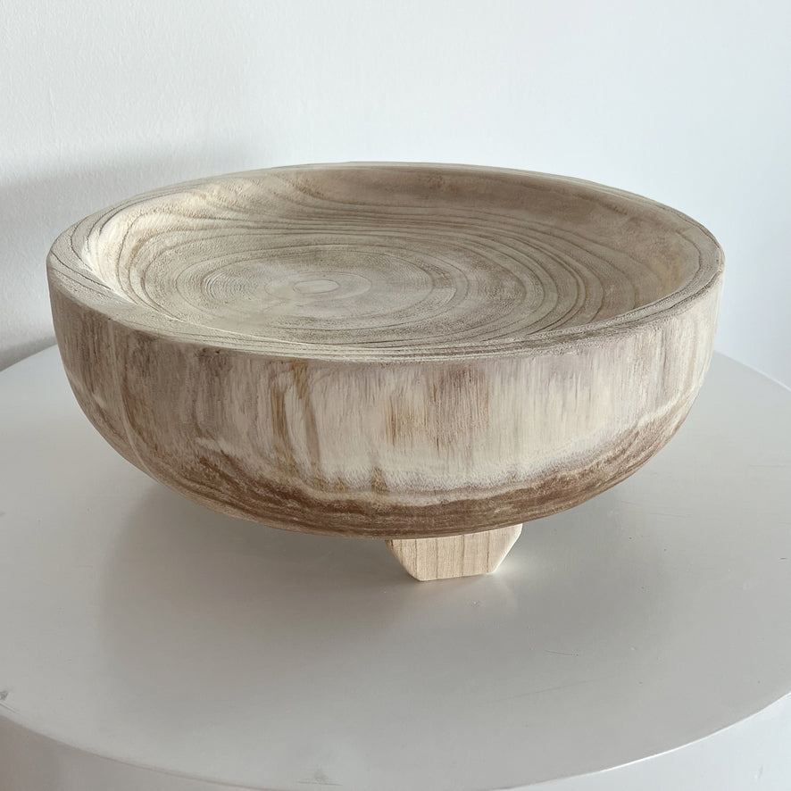 Paulownia Wood Platter 34x14cm , Beige Color - طبق تقديم 34x14 سم , لون بيج