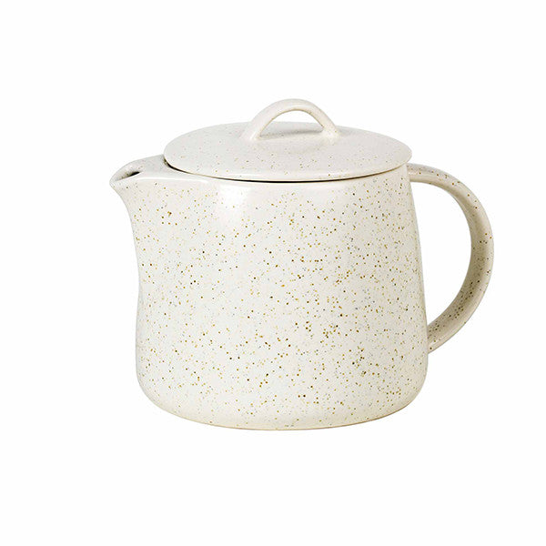 TEA POT NORDIC STONEWARE CREAM 11.6 x 14.5 x 12 CM VANILA - إبريق شاي بتصميم متين وأنيق.