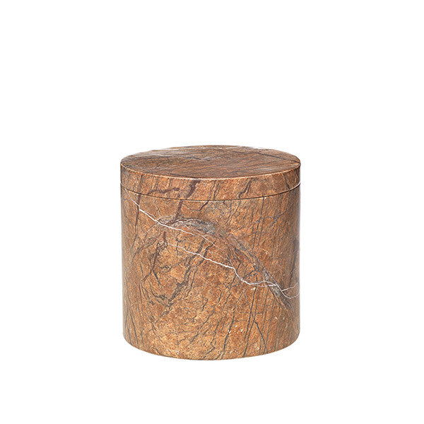 CANISTER MARBLE 10 x 10 CM DARK BROWN