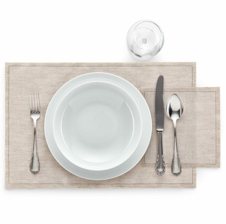 LUNCH NAPKIN PACK 20x20cm L NATURAL - مناديل سفرة كتان 20x20سم 20قطعة , لون بيج