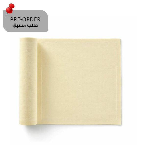 Pastel yellow Napkin 20x20,4 100% Cotton,Rolls 25 -  مناديل سفرة قطنية 20×20.4 أصفر –  25 قطعة