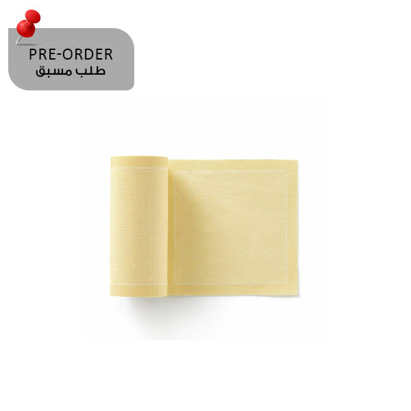Pastel yellow Napkin 11,7x11,7 100% Cotton, Curry, Rolls 50 -  مناديل سفرة قطنية 11,7×11,7 أصفر –  50 قطعة