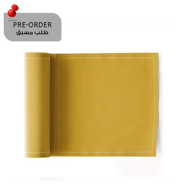 Curry Napkin 20x20,4 Cotton 100%,Rolls 25 -  مناديل سفرة قطنية 20.4×20 أصفر غامق –  50 قطعة