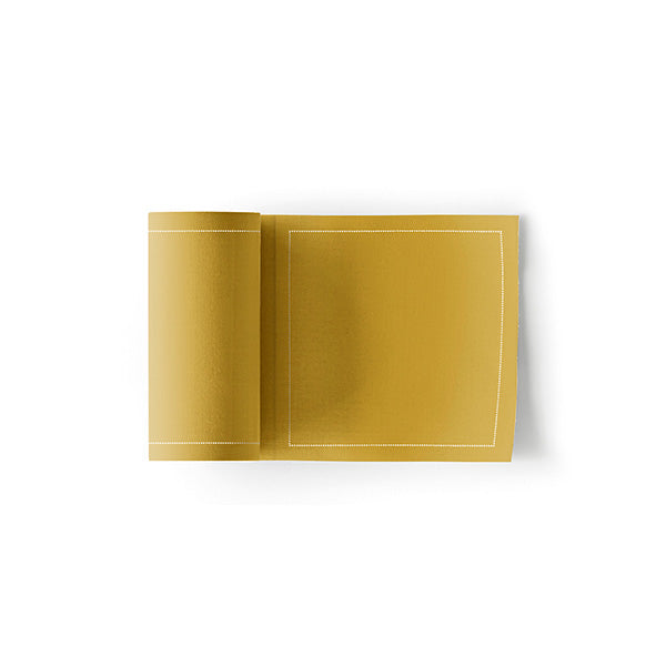 Curry Napkin 11,7x11,7 100% Cotton,Rolls 50 -  مناديل سفرة قطنية 11,7×11,7 أصفر –  50 قطعة