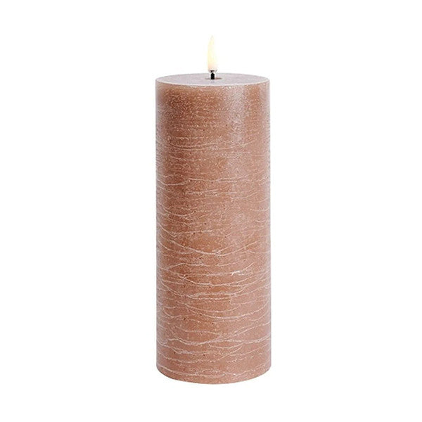 LED PILLAR CANDLE CARAMEL - شمعة LED مضيئة 20x7.8 سم, لون بني