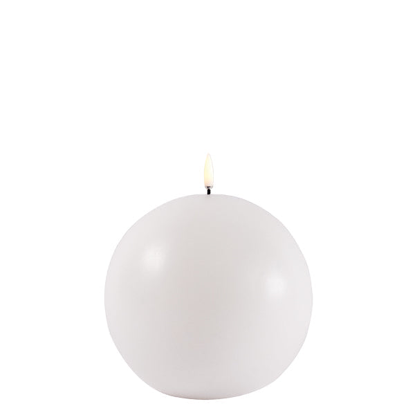 Pillar LED Round Candle 10.1xh25cm, Nordic White Color -شمعة دائريةLED مضيئة 10.1xh25  سم, لون أبيض