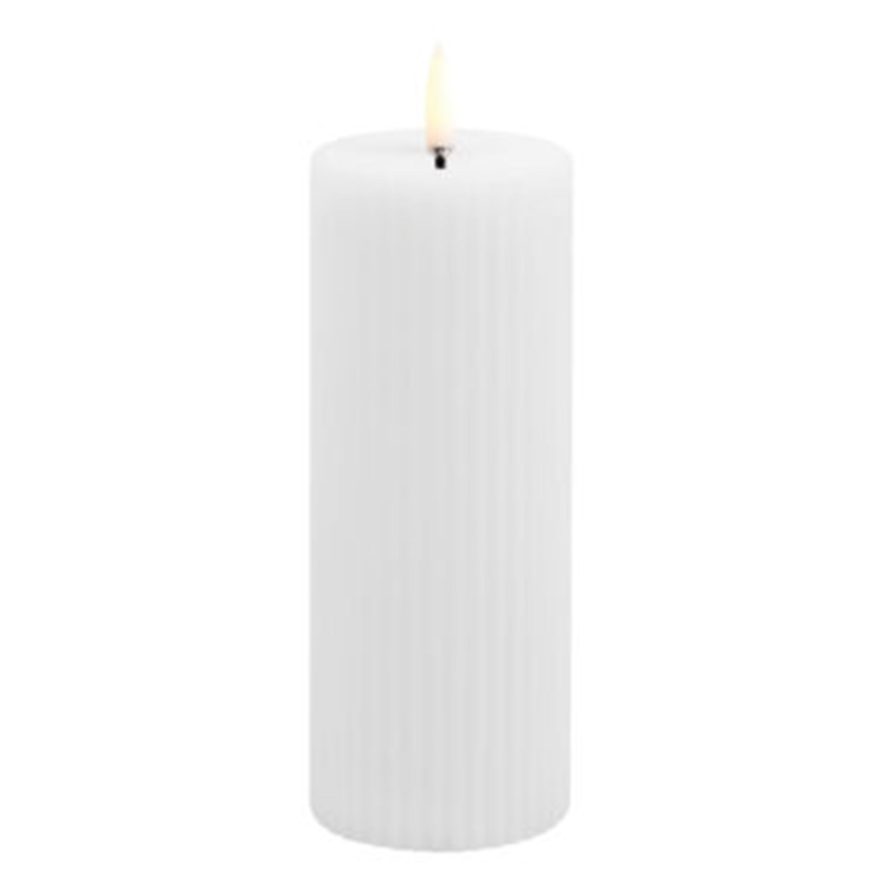 LED Pillar Candle 15 cm, Nordic White - شمعة LED مضيئة 15 سم, لون أبيض