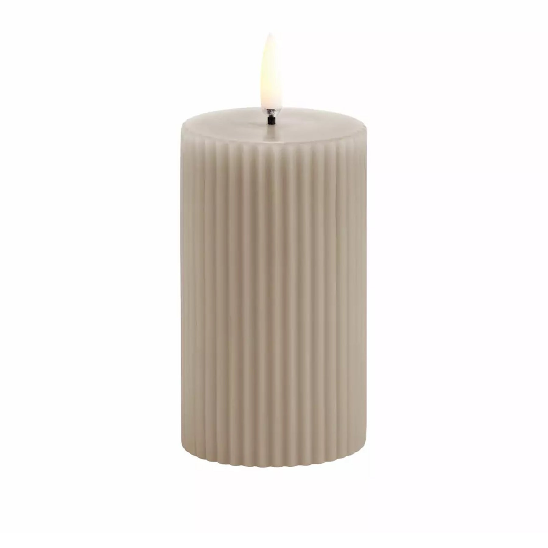 LED Pillar Candle 10 cm, Sand Stone - شمعة LED مضيئة 10 سم, لون بيج
