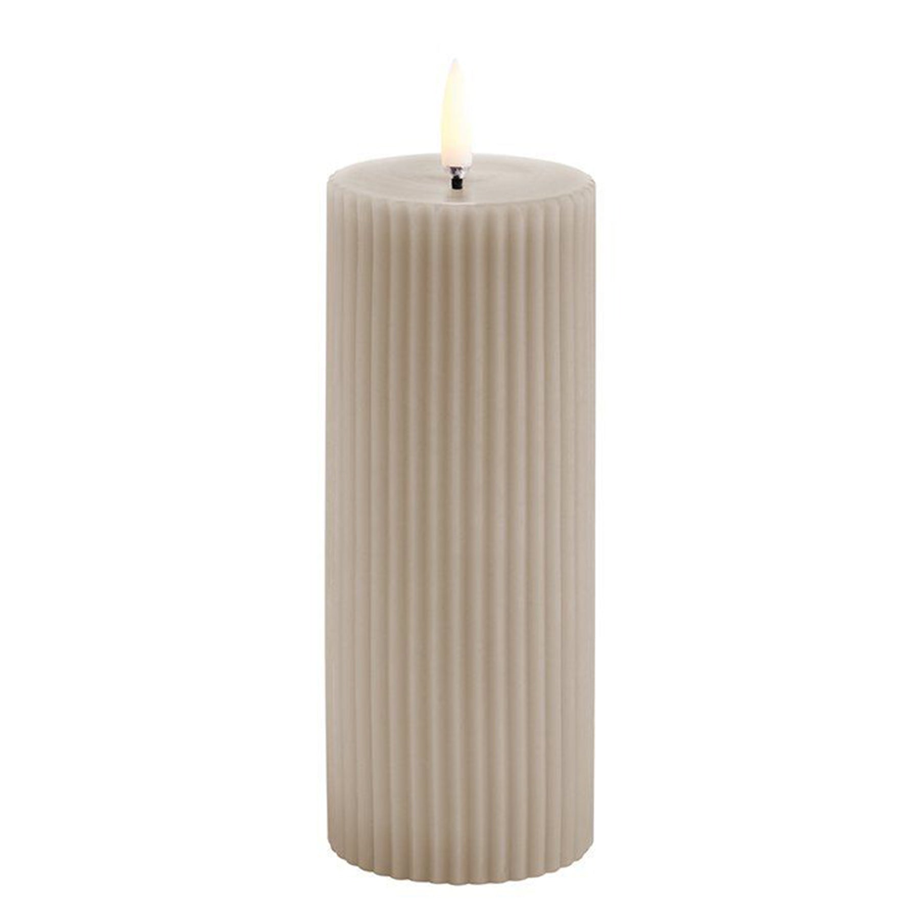 LED Pillar Candle 15 cm, Sand Stone - شمعة LED مضيئة 15 سم, لون بيج