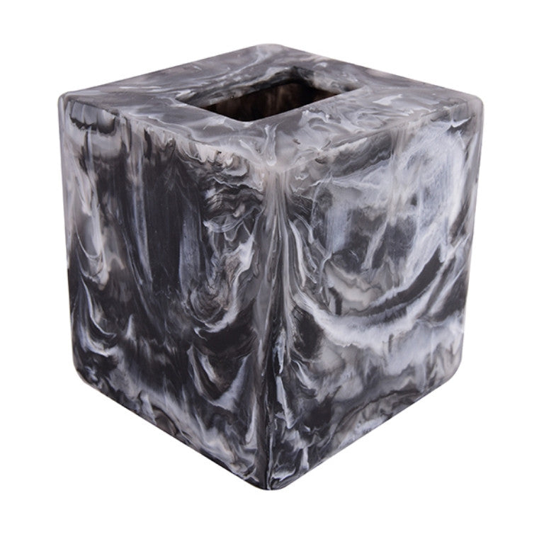 SMALL SQUARE TISSUE BOX BLACK - علبة مناديل ورقية مربعة 15x15سم, لون أسود