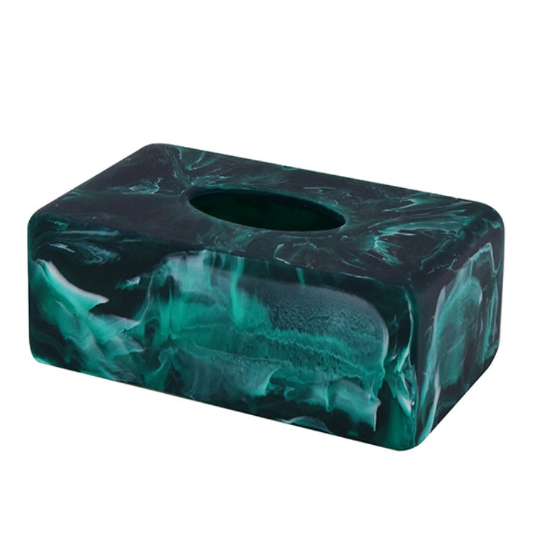 LARGE RECTANGULAR TISSUE BOX EMERALD - علبة مناديل ورقية مستطيلة 40x12x10سم, لون زمردي