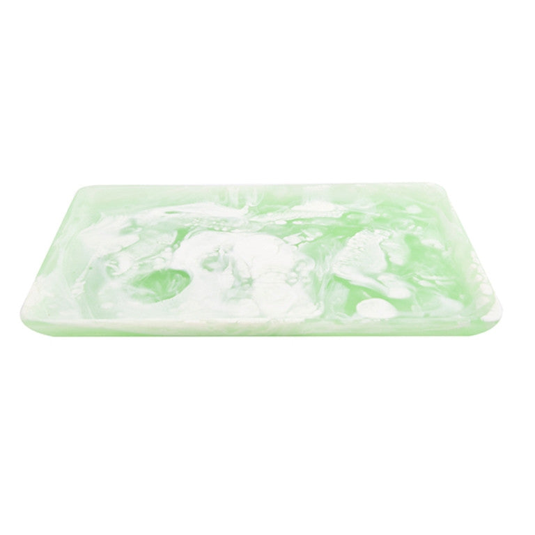 Medium Rectangular Tray 25.5x17.7x1cm, Mint Color - صينية ريزن مستطيلة 25.5x17.7x1سم, لون أخضر