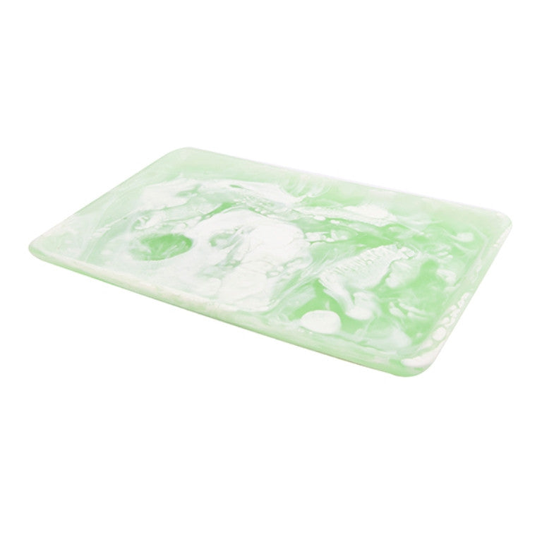 Medium Rectangular Tray 25.5x17.7x1cm, Mint Color - صينية ريزن مستطيلة 25.5x17.7x1سم, لون أخضر