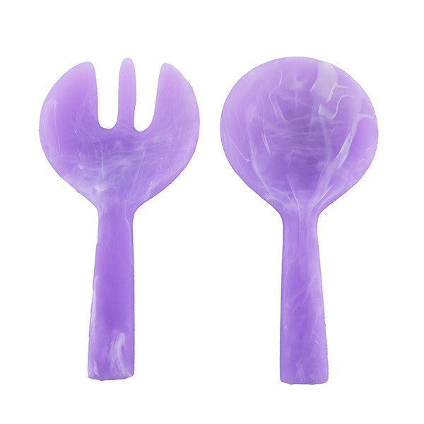 SHORT HANDLE SALAD SERVERS 2 PC (20x10) LILAC - مجموعة ادوات السلطة 2قطعة 20x10سم, لون بنفسجي فاتح