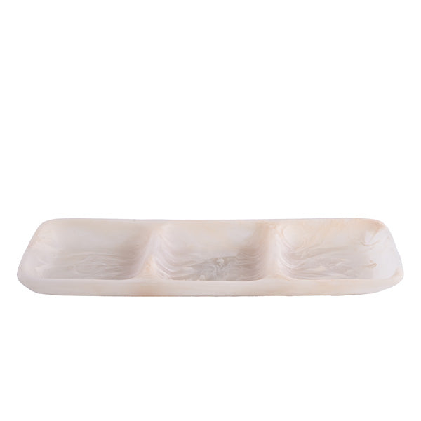 COMPARTMENT TRAY LARGE OFF WHITE - صينية كبيرة مقسمة 3 أقسام 43x16x4سم , لون أوف وايت