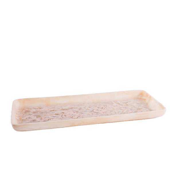 XLarge Resin Rectangle Tray 68.5X28X5cm, Off White Color - طبق تقديم مستطيل  كبير 68.5X28X5سم , لون أوف وايت