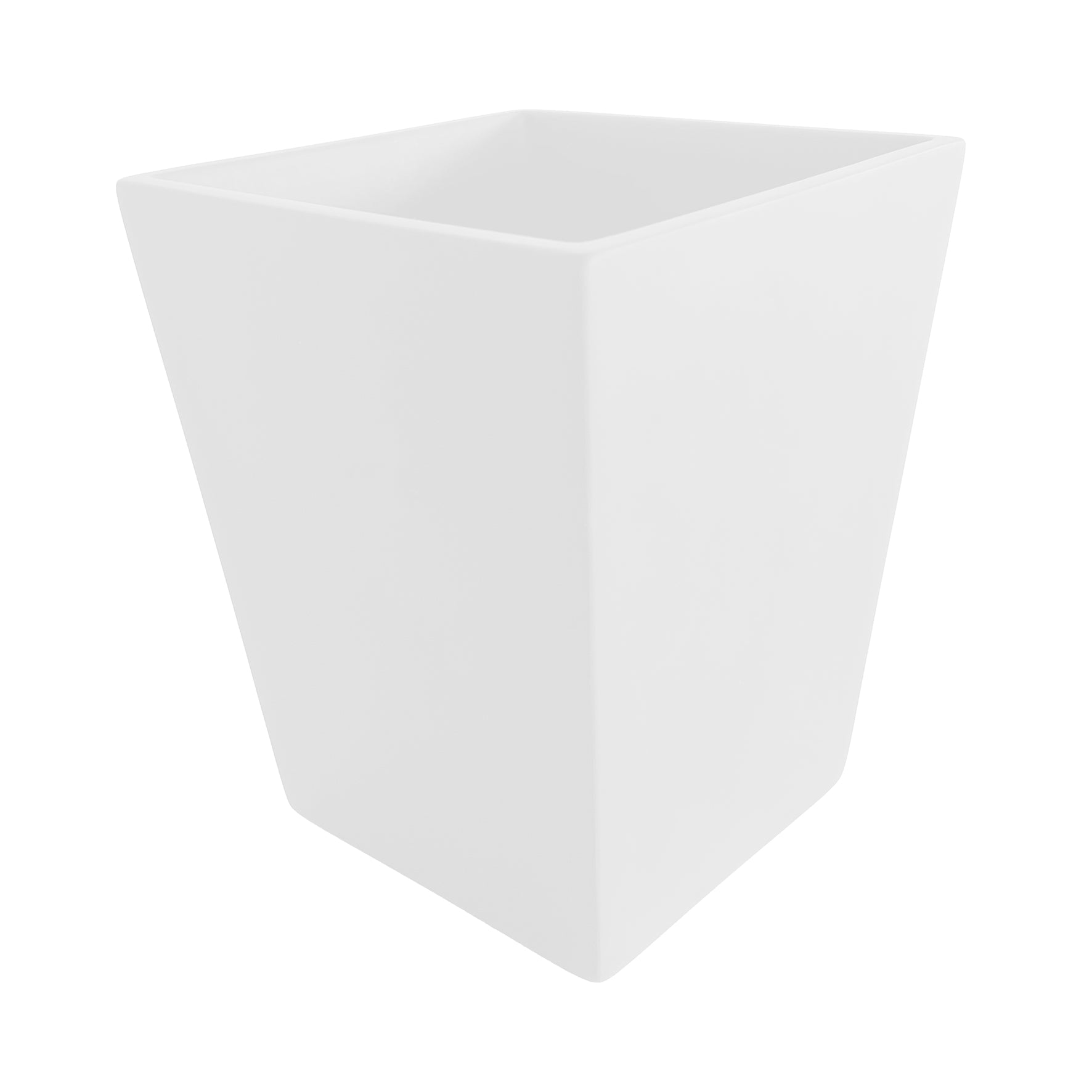 Rectangular Resin Waste Basket 25x25x30cm, Solid White Color - سلة قمامة مصنوعة من الريزن 25x25x30سم, لون أبيض ساده