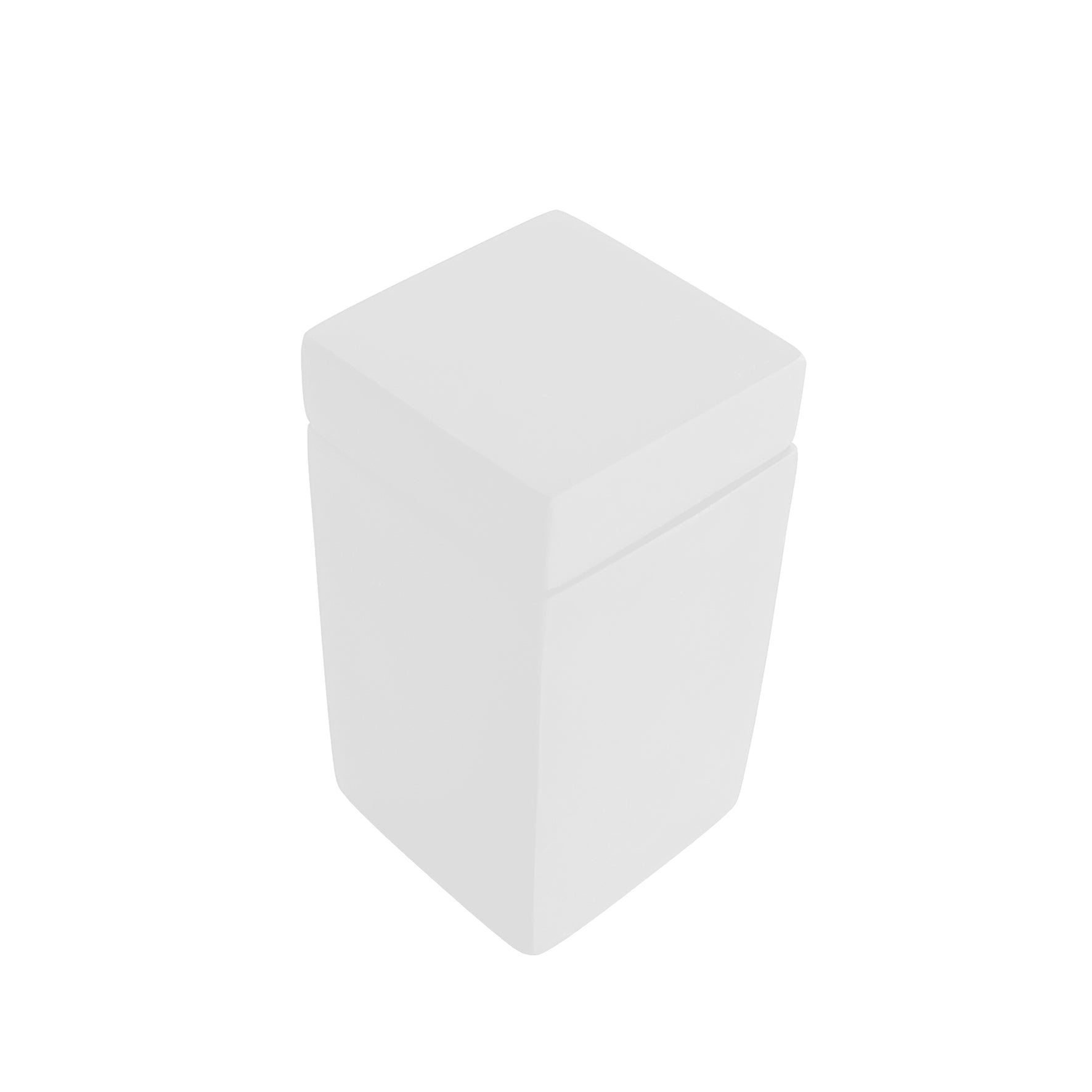 Small square lidded box 7.6x7.6x 12.7cm, Solid White Color - صندوق بغطاء مربع صغير 7.6x7.6x12.7سم, لون أبيض ساده