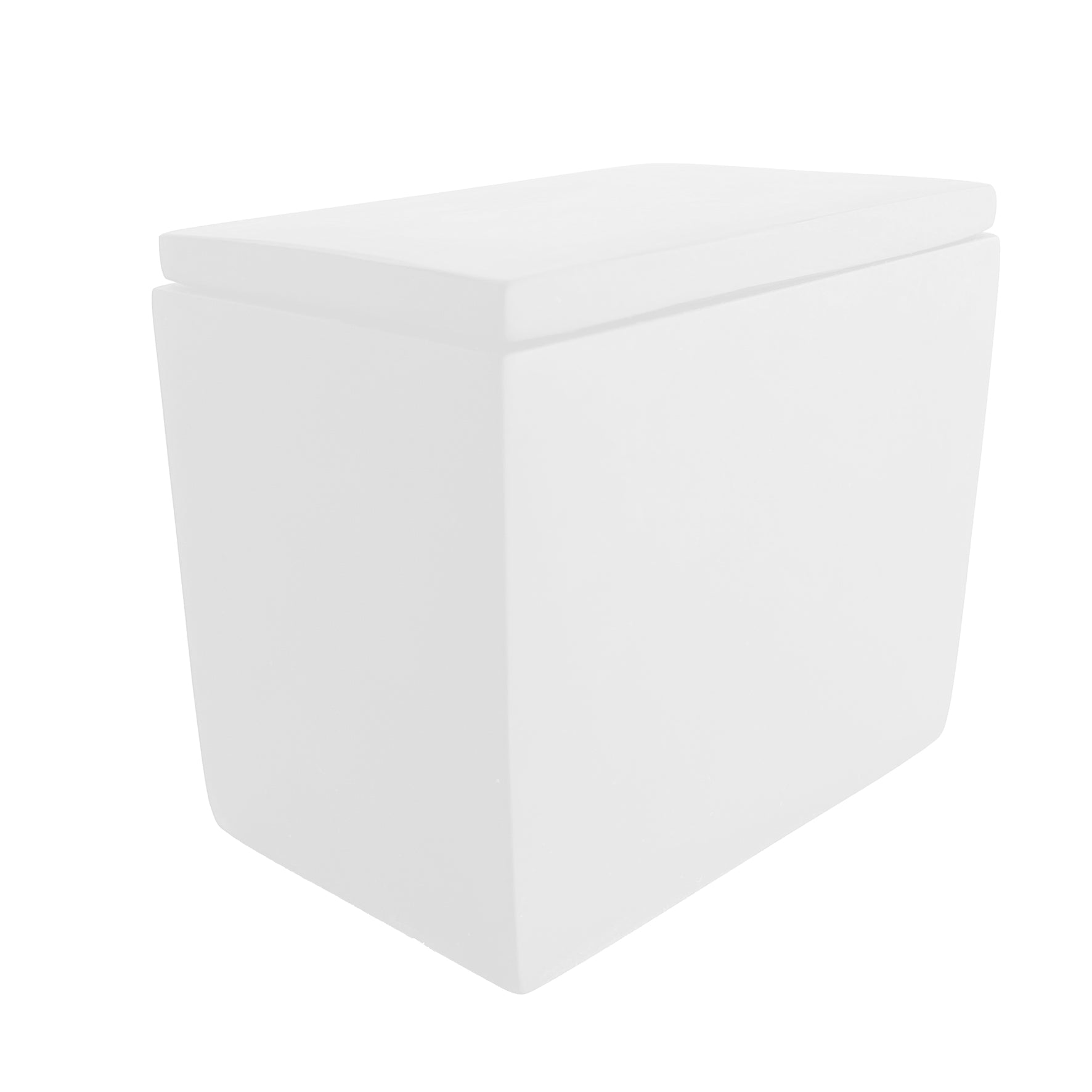 Large rectangle lidded box 20.4x12.7x10 cm, Solid White Color - صندوق كبير بغطاء مستطيل 20.4x12.7x10 سم, لون أبيض ساده