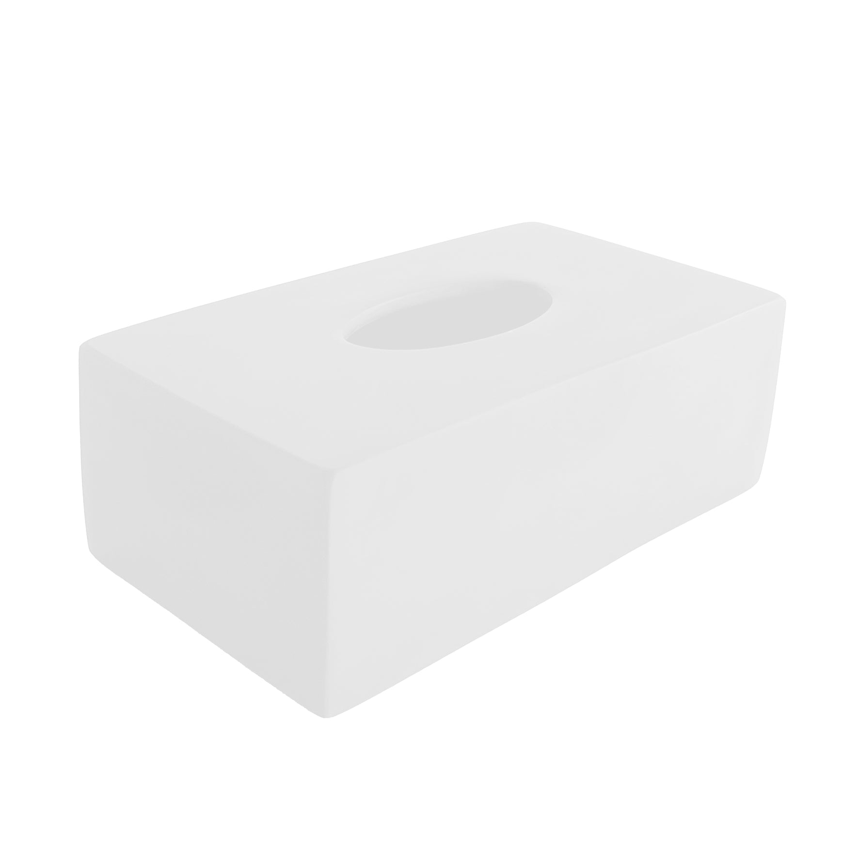 Large Rectangular Tissue Box 40x12x10cm, Solid White Color - علبة مناديل ورقية مستطيلة 40x12x10سم, لون أبيض ساده