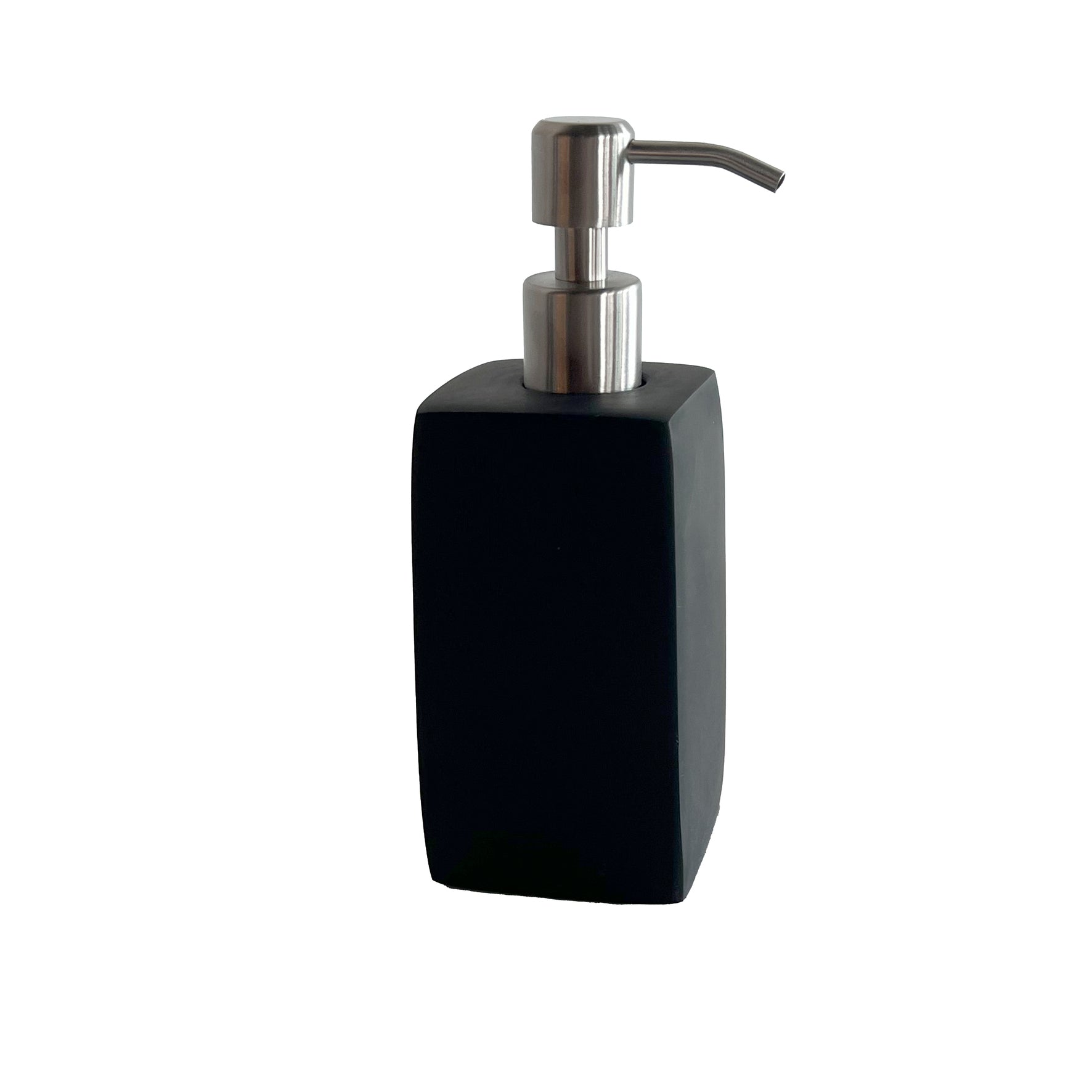 Small Square Dispenser 5x5x17cm, Solid Black Color - موزع صابون من الريزن 5x5x17سم, لون أسود ساده