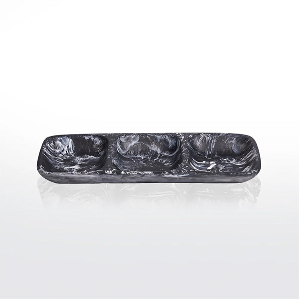 Medium 3 Part Tray , Black - صينية تقديم متوسطة 3 أقسام - أسود