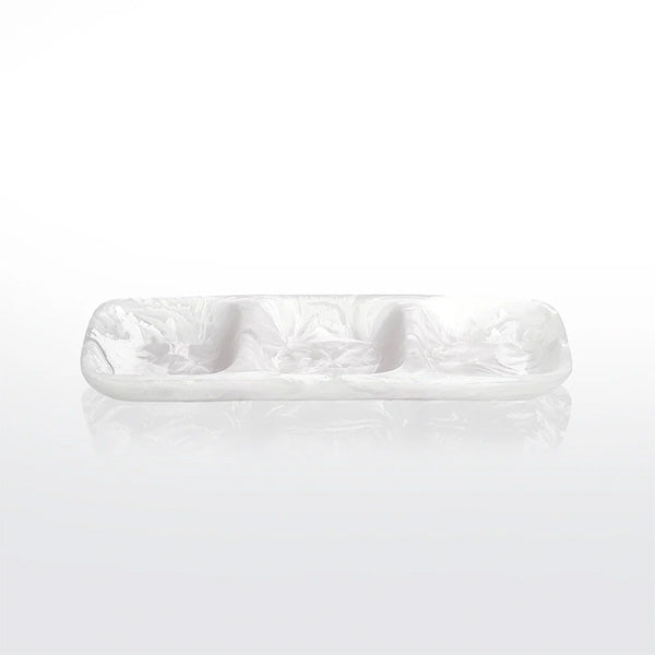Medium 3 Part Tray, White -  صينية تقديم متوسطة 3 أقسام - أبيض